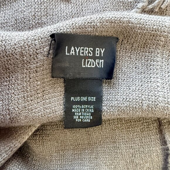 Layers By Lizden Poncho Womens Plus Gray Acrylic Fringe Trim Open Front - Picture 5 of 5